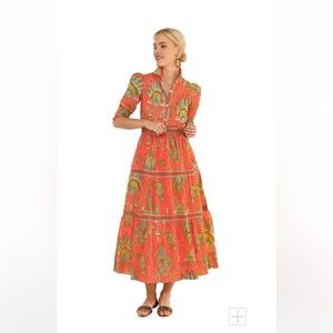 Gretchen Scott Tiered Midi Dress Size M